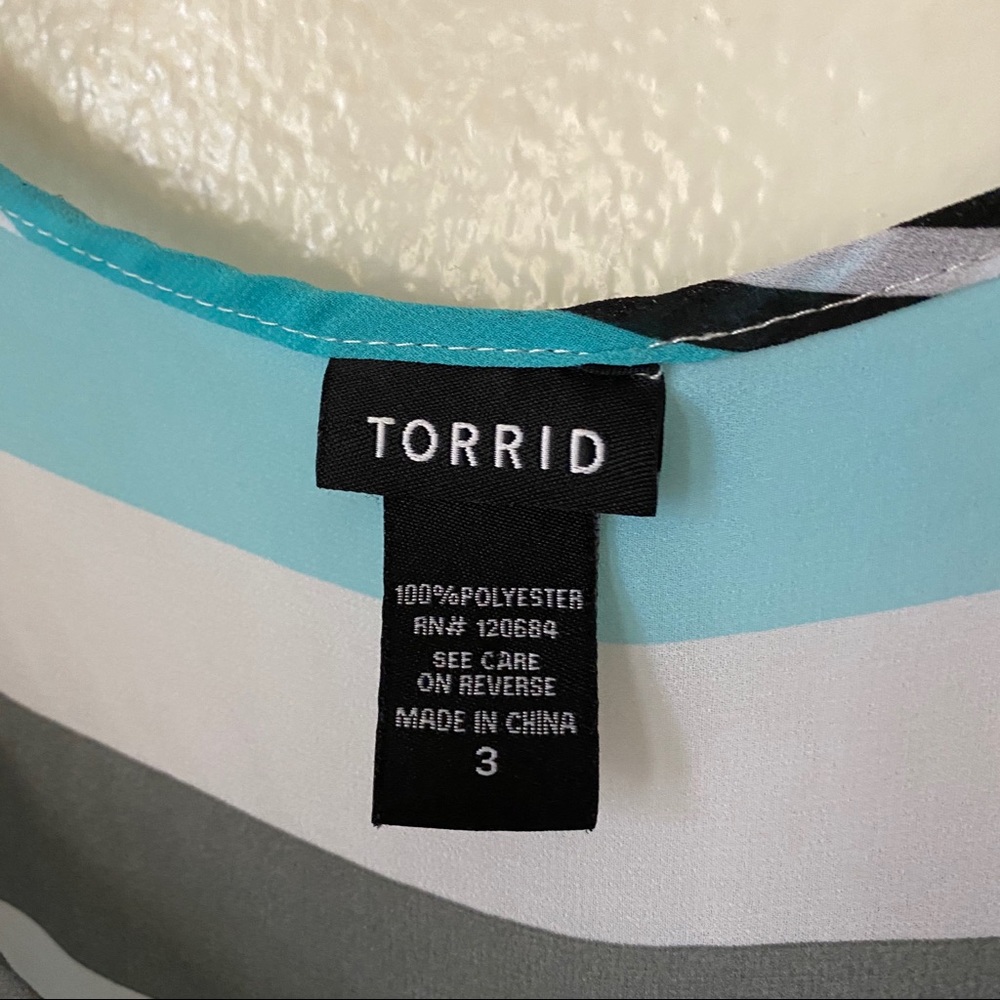 Torrid | Striped Chiffon Tank Top - Picture 4 of 6